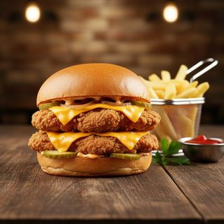 Double Chicken Burger – Poulet & Cheddar