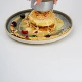 Pancake au konafa et chocolat blanc fondu