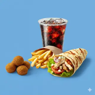 Gyros Blanc De poulet + Falafel + Boisson + Frites