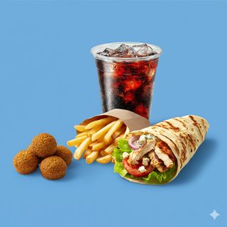 Gyros Blanc De poulet + Falafel + Boisson + Frites