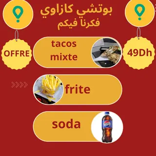 Tacos Mixte + Frite +Soda