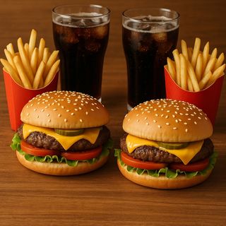 Menu duo cheese burger