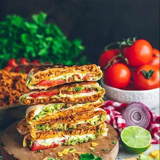 Sandwich viande hachée légumes grillées