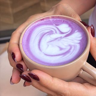 Hot ube latte
