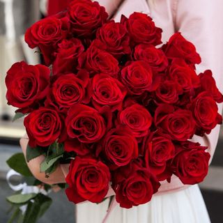 20 Roses Rouges Avec Emballage