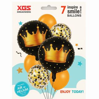 Pack Ballons Couronne Dorée – 7 Pièces