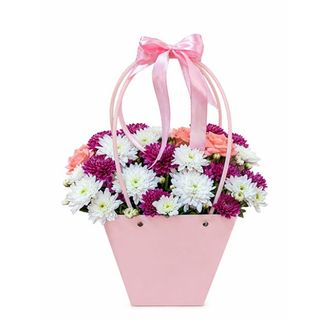 Mum Smile! Grand panier floral rose