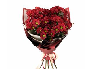 Bouquet "Élégance Velours" (Chrysanthèmes Rouges).