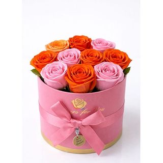 Petite boîte de roses élégante rose clair