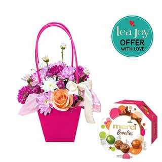 Le Cadeau Fleuri Parfait & Merci chocolat