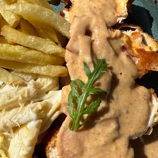 Poulet crispy a la crème champignon