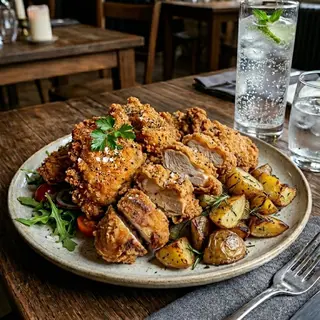 Poulet Croustillant + Potatoes ou Frites