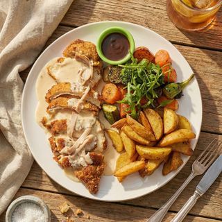 Poulet crispy a la crème champignon