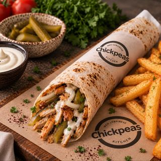 Grand shawarma poulet saj+frites