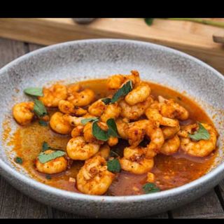 Tajine pil pil gamba+frit