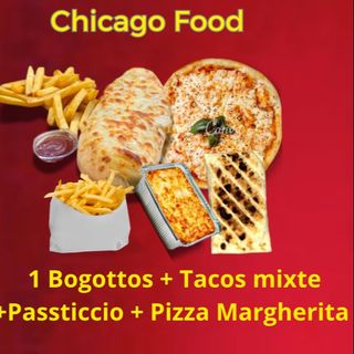 1 Bogottos +Pizza + Tacos mixte + Frites+ Passticcio 