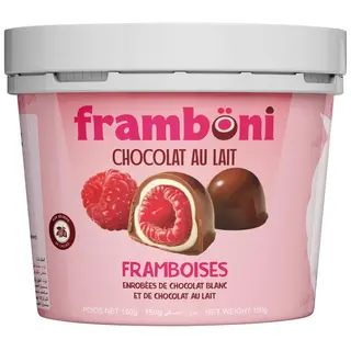 Framboni - Framboises Chocolat au Lait et Blanc