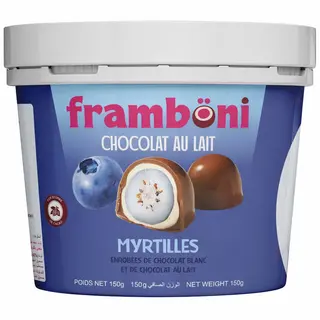 Framboni Myrtilles - Enrobées de Chocolat au Lait et Blanc