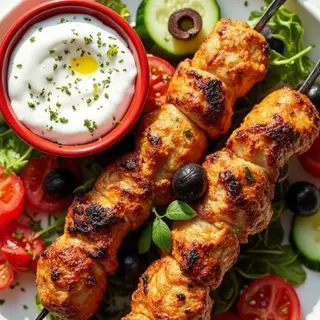 Plat poulet brochette