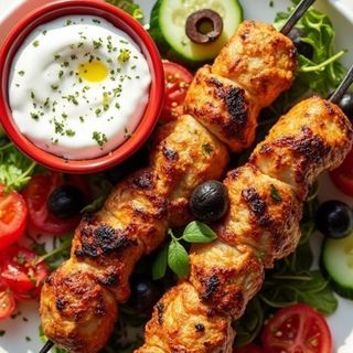 Plat poulet brochette