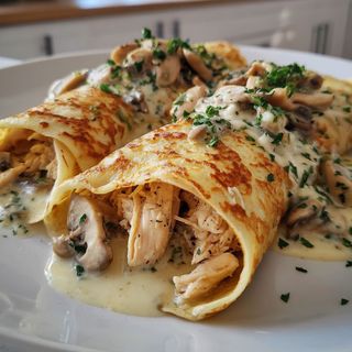 Crêpe poulet champignons
