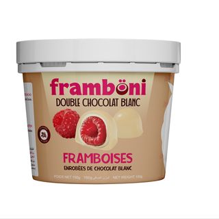 Framboni Blanc - Framboises enrobées de Chocolat Blanc