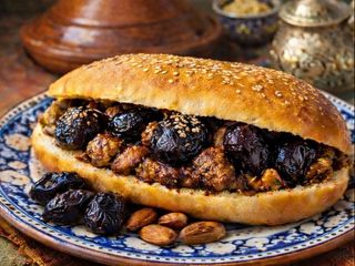 Sandwich Beldi Viande aux Pruneaux