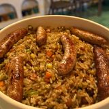 Fried rice with Merguez and vegetables