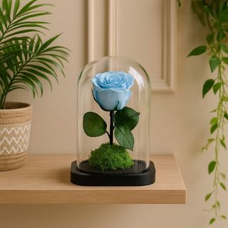 Rose Éternelle Bleu Ciel 15×10 cm