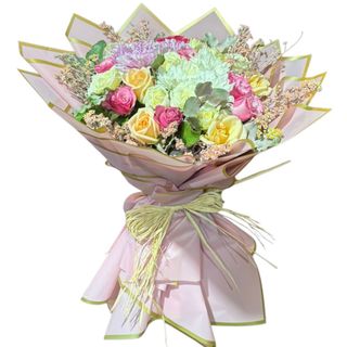 Bouquet de fleur rose et blanc f6
