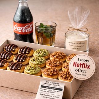 12 Mini Pancakes + Boisson + Netflix + Bougie