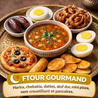 Ftour Gourmand – Harira + Pizza + Nems + Pancakes