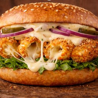 Crispy Mozzarella Sticks Burger