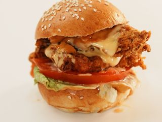 mini burger poulet pané fromage