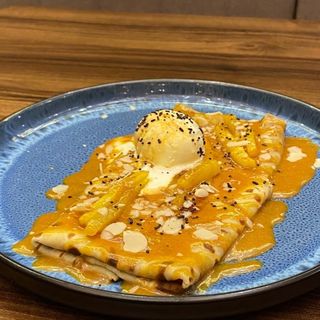 crêpe a l'ananas caramélise