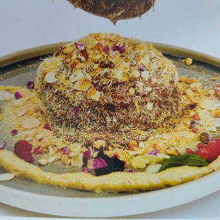 Pancake au konafa et chocolat noir fondu