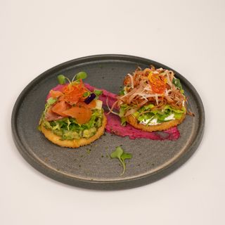 Saganaki saumon et jambon