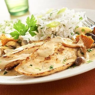 Emincé de poulet sauce crémeuse champignons