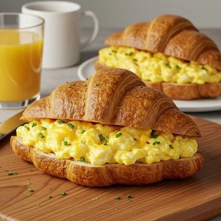 Croissant fromage et un oeuf