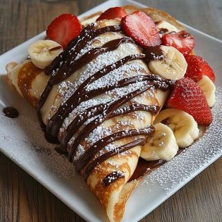 Crêpes nutella fraises et bananes