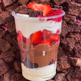 Cup brownies fraises nutella crème fraiche