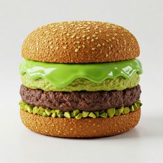 Sweet burger brownie Nutella & kunafa pistachio