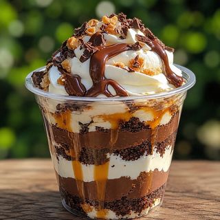 Cup brownies Nutella caramel creme chantilly