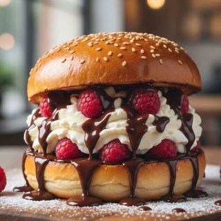 Sweet Burger Nutella Framboise & Crème Chantilly