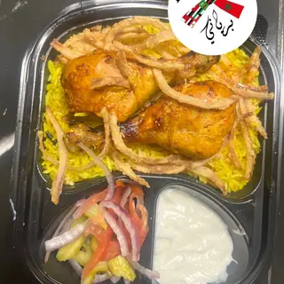رز برياني+2 پيلون دجاج) biriani rien