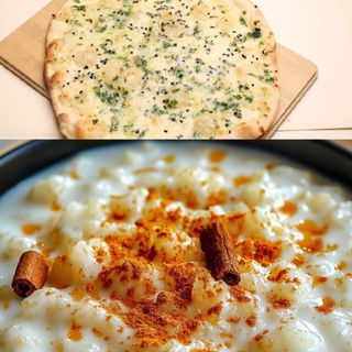 كومبو رز بحليب حار+ ميني مناقيش بالجبن والزعتر 