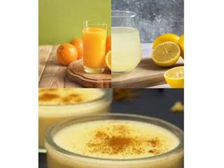 عصير برتقال طبيعي+ عصير حامض طبيعي+ تحلية