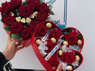 Bouquet de fleurs avec chocolat