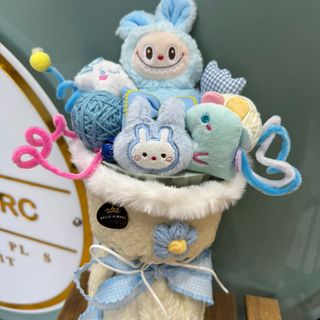 Blue Labubu Plush Bouquet