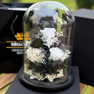 Cloche Rose Éternelle Blanc & Noir